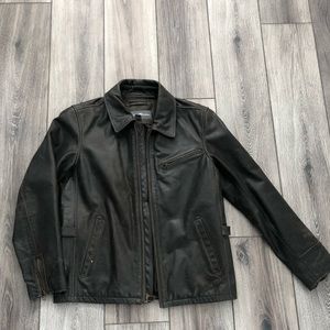 Eddie Bauer Mens Brown REAL Leather Jacket